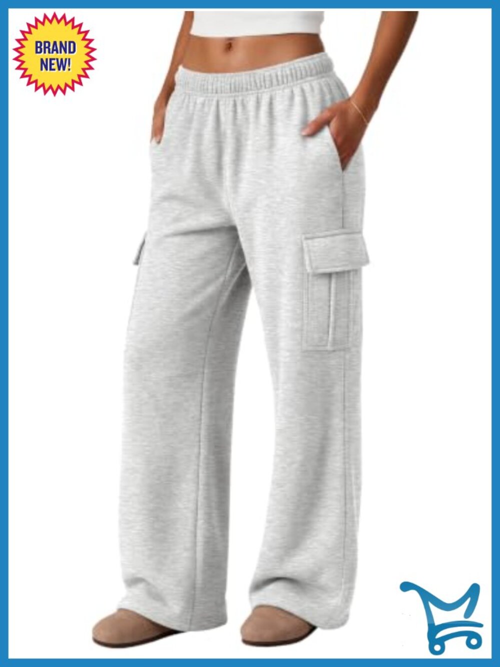 Cargo Sweatpants Baggy High Waisted Cotton Polyester Lounge Jogger Pants